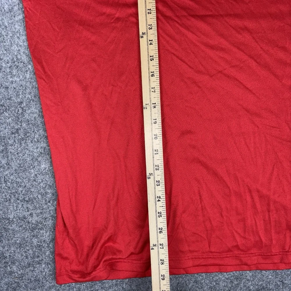 Nike Dri Fit Shirt Mens Xxl Red Long Sleeve Athletic Stretch Training Gym Swoosh